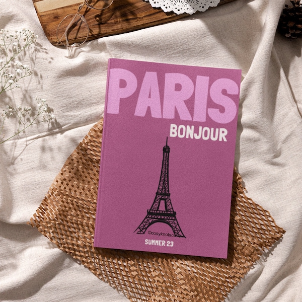 PARIS Travel Print Photo Book Template | Customizable Coffee Book Table, Travel Journal Printable, Decorative Books, Ebook Template Canva