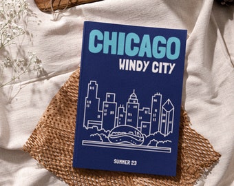 CHICAGO Travel Print Photo Book Template | Customizable Coffee Book Table, Travel Journal Printable, Decorative Books, Ebook Template Canva