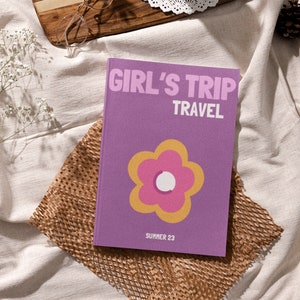 GIRL&#39;S TRIP Travel Print Photo Book Template | Customizable Coffee Book Table, Travel Journal Print, Decorative Books, Ebook Template Canva