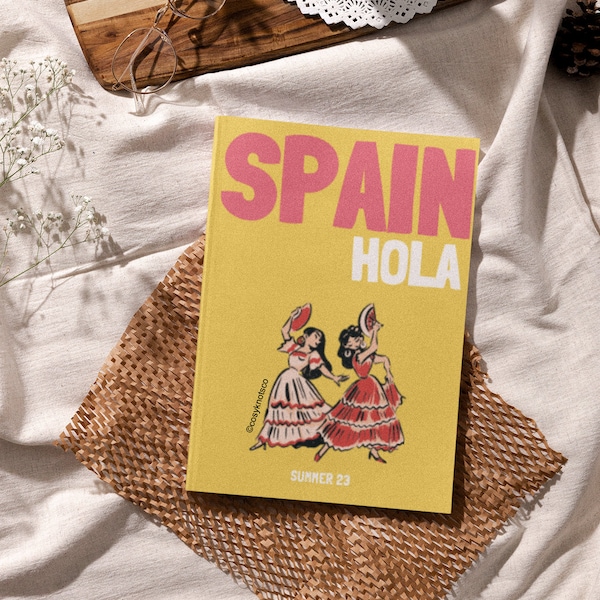 SPAIN Travel Print Photo Book Template | Customizable Coffee Book Table, Travel Journal Printable, Decorative Books, Ebook Template Canva