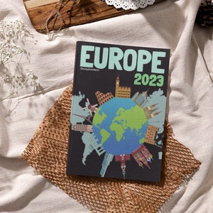 EUROPE Travel Print Photo Book Template | Customizable Coffee Book Table, Travel Journal Printable, Decorative Books, Ebook Template Canva
