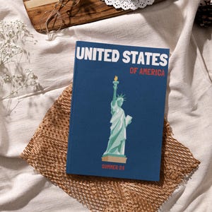 USA Travel Print Photo Book Template | Customizable Coffee Book Table, Travel Journal Printable, Decorative Books, Ebook Template Canva