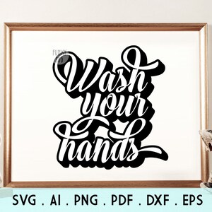 Wash Your Hands SVG Eps Png Illustrated svg Covid Svg | Etsy