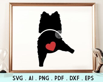 American Eskimo/Eskie/Spitz SVG EPS PNG, Illustrated svg, Dog Butt Svg, Pet Svg, Dog Svg, Dog Shirt Design Cut File