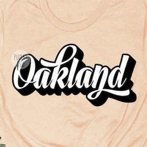 Oakland SVG Eps Png, Illustrierte SVG, Heimatstaaten SVG, USA SVG,funkelnde Sweatshirt, Stadtbild Logo, Shirt Design Schnittdatei