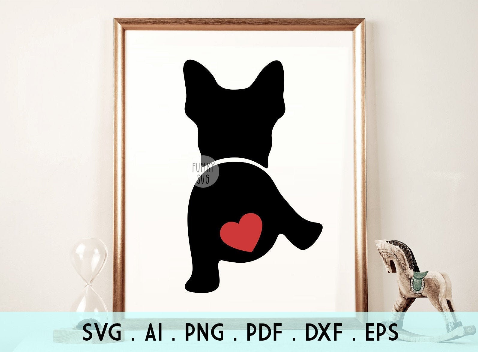 Boston Terrier SVG EPS PNG Illustrated Svg Dog Butt Svg Pet Etsy