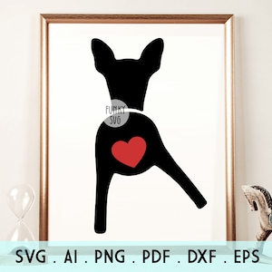 Miniature Pinscher SVG EPS PNG, Illustrated svg, Dog Butt Svg, Pet Svg, Dog Svg, Dog Shirt Design Cut File