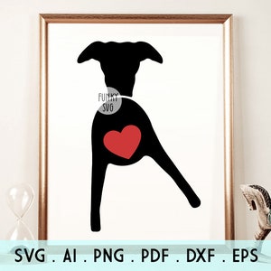 Whippet SVG EPS PNG, Illustrated svg, Dog Butt Svg, Pet Svg, Dog Svg, Dog Shirt Design Cut File