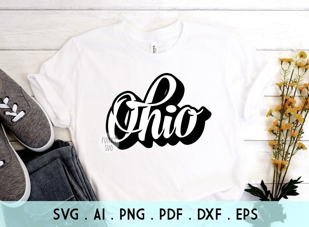 Ohio SVG Eps Png, Illustrated Svg, Home States Svg, USA Svg, Patriotic