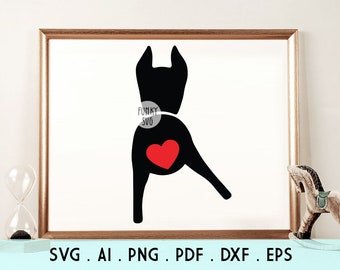 Doberman - SVG EPS PNG, Illustrated svg, Dog Butt Svg, Pet Svg, Dog Svg, Dog Shirt Design Cut File