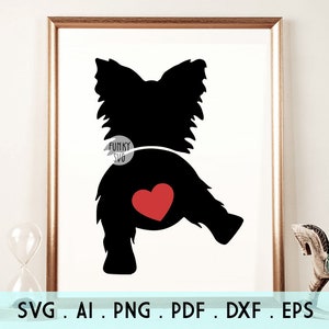 Papillon SVG EPS PNG, Geïllustreerde svg, Dog Butt Svg, Pet Svg, Dog Svg, Dog Shirt Design Cut File