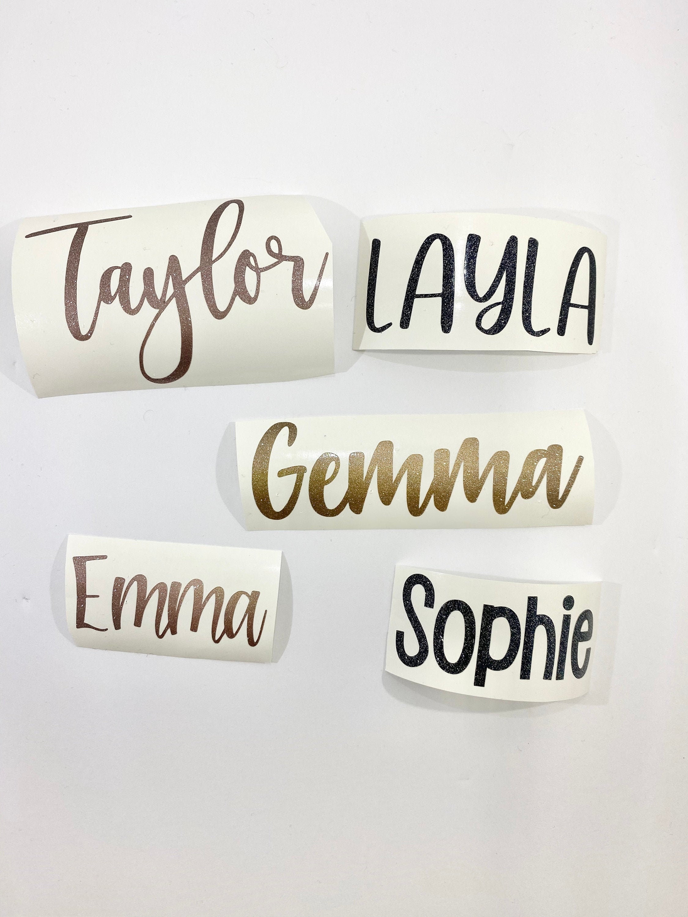 Glitter Name Decal Glitter Name Decals Glitter Name Sticker Etsy