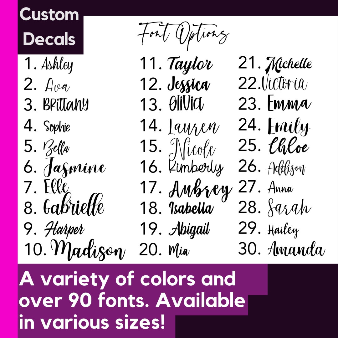 Personalized Name Vinyl Decal: Custom Cup Sticker - Etsy
