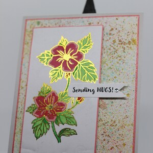 Senden Umarmungen - personalisierte Grußkarten - benutzerdefinierte Notecards - Floral Themenkarte - handgefertigt