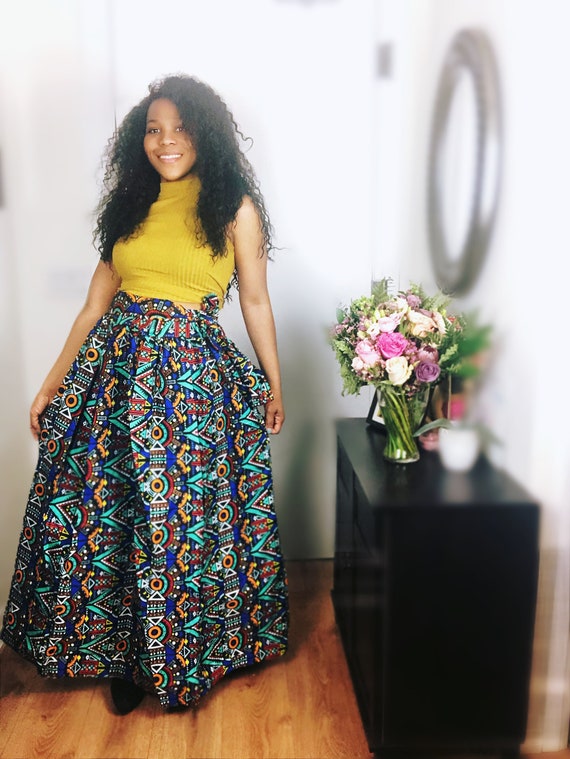 High Waist Maxi Skirt Ankara High Waist 