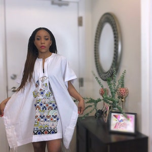 Ankara Midi Dress Shirt Dress 
