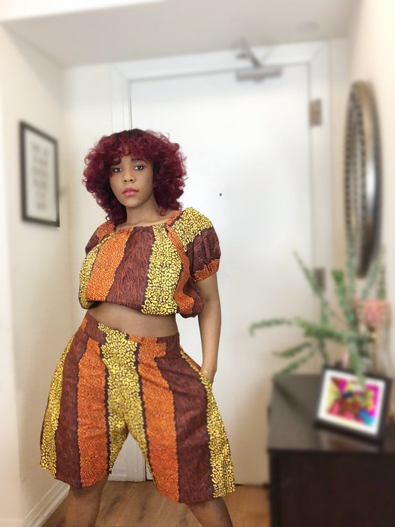 Ankara Short and Top Boho Shorts 