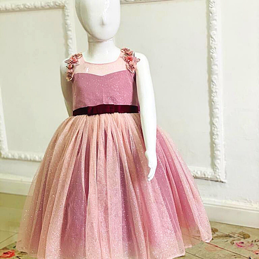Beautiful Luxury Girl Dress With Bow at the Back Etsy
