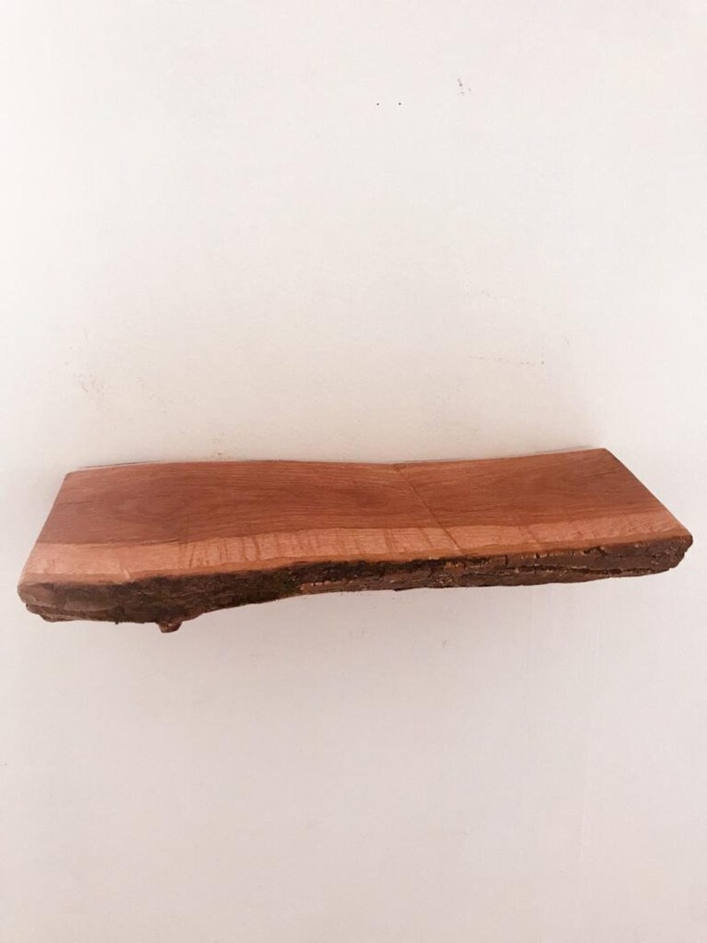 Live edge floating log shelf keyhole hanger shelf wood Etsy