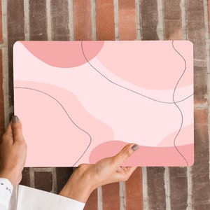 Gradual Aesthetic Lines Drawing Printing Hard Case MacBook Pro Air 13 14 15 16 Retina Pink Hand Drawing Wavy Rubberized Coverkb image 4