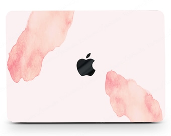 Light Pink Watercolor Painting Hard Case MacBook Air Pro 13 14 15 16 2022 Touch Retina Abstract Minimalist Rubberized Shell +Keypad Cover