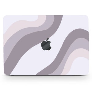 Wavy Stripes Painting Hard Case MacBook Pro 13 15 16 Touch Bar Retina Gradient Lines Abstract Print Rubberized MacBook Air 2020 keypad Cover