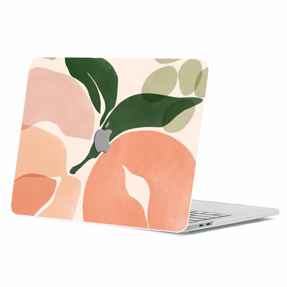 Asthetisches Pfirsich Zeichnung Design Gemalde Hard Case MacBook Air Pro 13 14 15 16 Retina Obst Blatt Illustration Gummierte Muschel Keyboard Cover Etsy