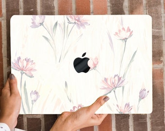 Natural Gentle Flowers Painting Hard Case MacBook Air Pro 13 14 15 16 Touch Retina Botanical Branch Flora Art Rubberized Shell +Keypad Cover