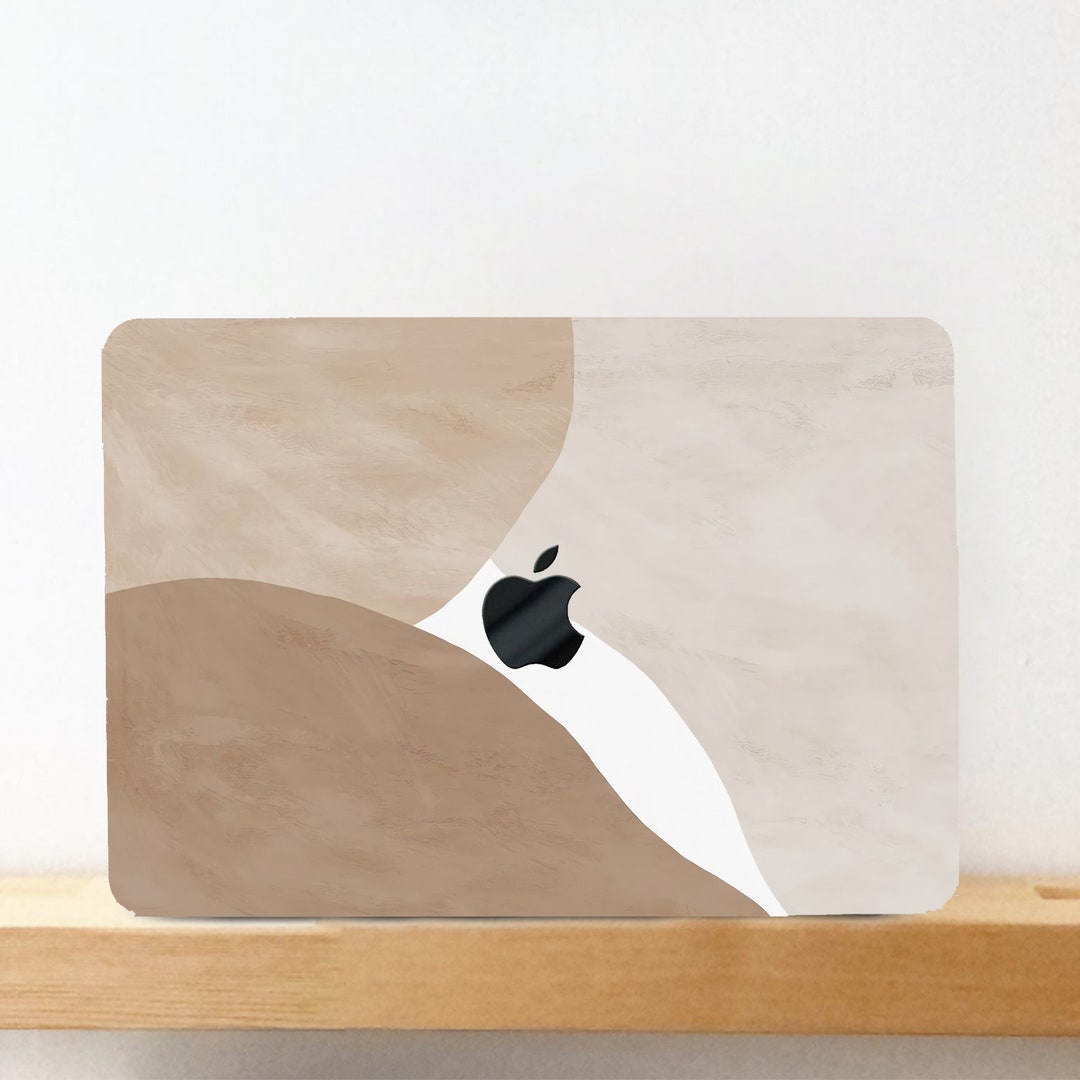 Abstract Organic Shapes MacBook Case, Gradual Brown Art, Rubberized ...