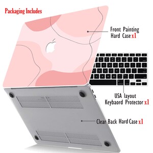 Gradual Aesthetic Lines Drawing Printing Hard Case MacBook Pro Air 13 14 15 16 Retina Pink Hand Drawing Wavy Rubberized Coverkb image 5