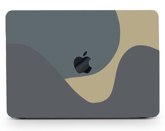 Minimalist Stripes Painting Hard Case MacBook Air Pro 13 14 15 16 Touch Bar Retina Abstract Lines Artwork Rubberized Neutral + clavier Cover