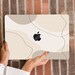 Lines Drawing Painting Hard Case MacBook Pro 13 14 15 16 Retina Illustration Pastels Line Artwork Aesthetic Beige Rubberized +keypad Cover 