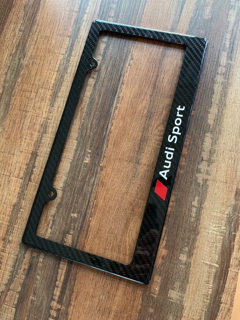 Carbon Fiber License Plate Frame w/ Audi Sport logo Etsy