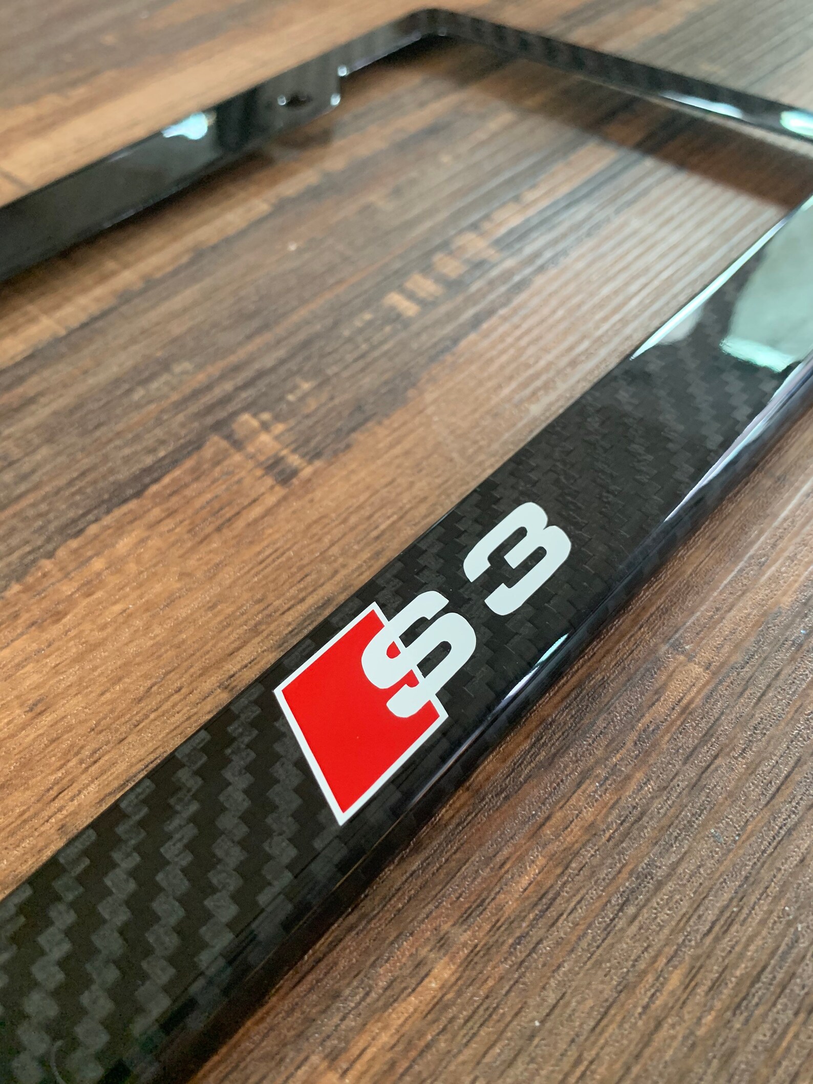 Carbon Fiber License Plate Frame w/ Audi S3 logo Etsy