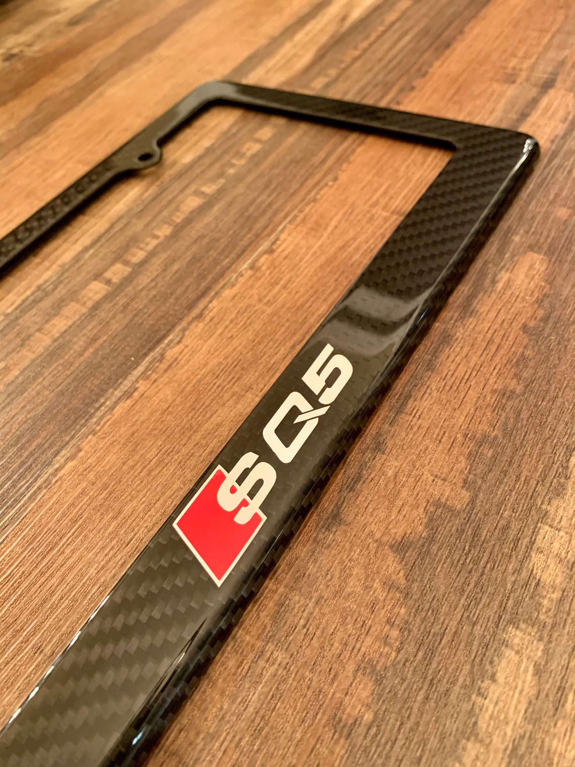 Carbon Fiber License Plate Frame w/ Audi SQ5 logo Etsy