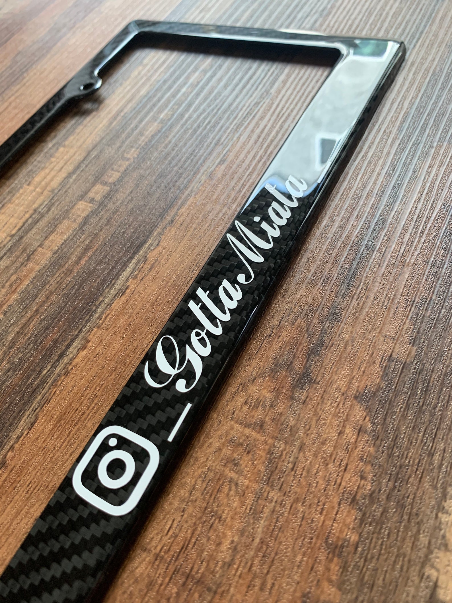 Carbon Fiber License Plate Frame w/ Personalized Logo Etsy