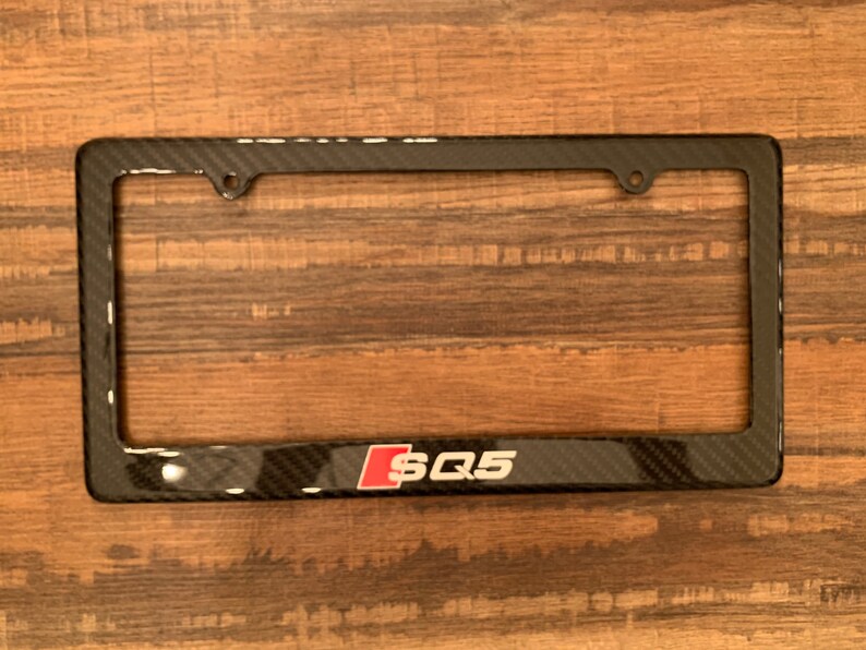 Carbon Fiber License Plate Frame w/ Audi SQ5 logo Etsy