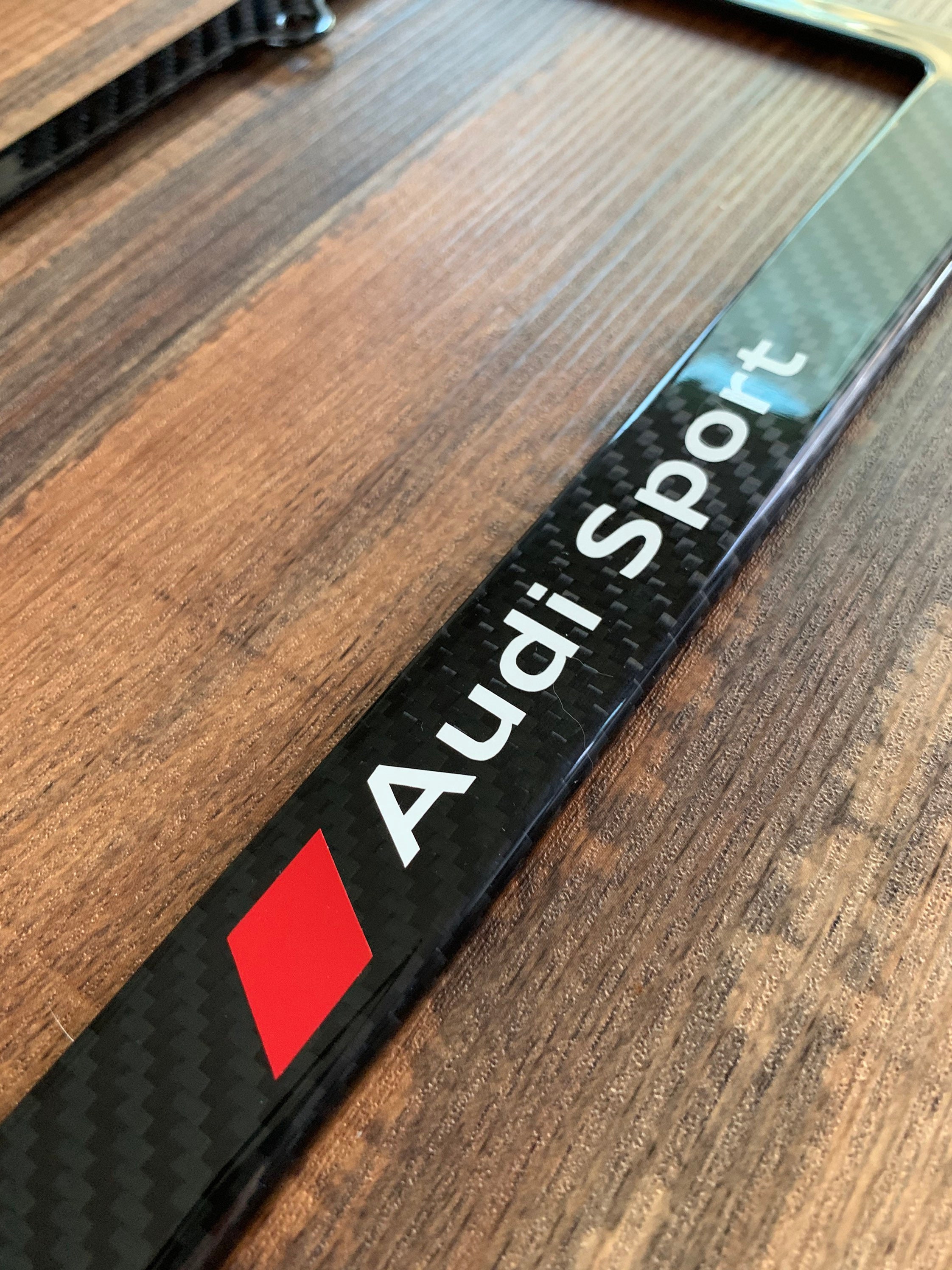 Carbon Fiber License Plate Frame w/ Audi Sport logo Etsy