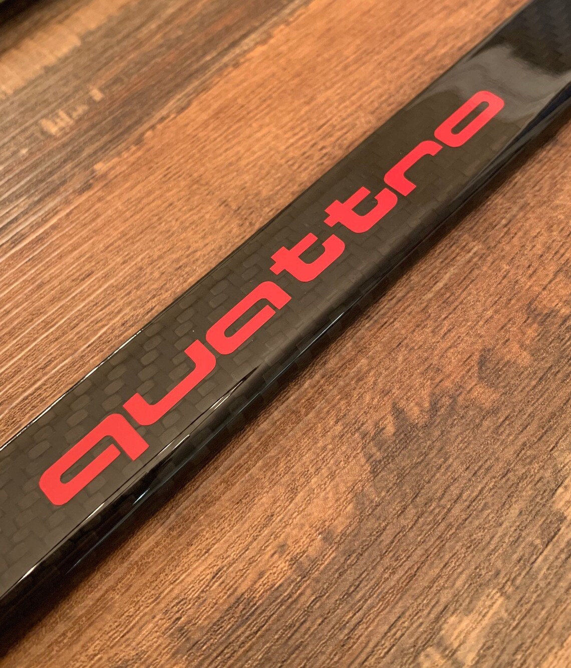 Carbon Fiber License Plate Frame w/ Audi quattro logo | Etsy