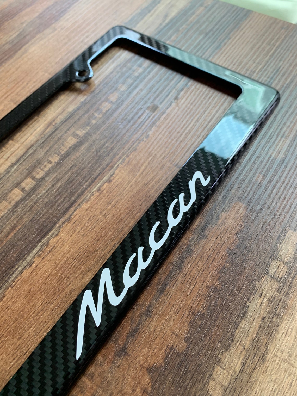 Carbon Fiber License Plate Frame W/ PORSCHE macan Etsy