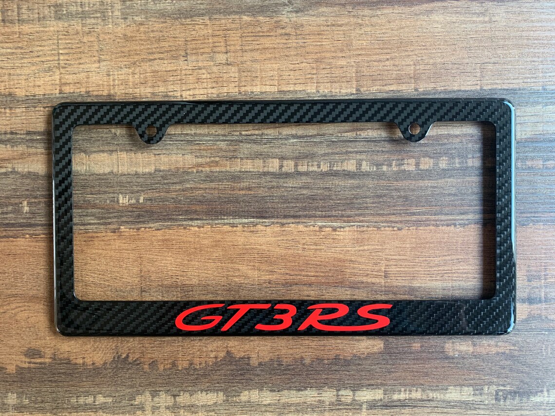 Carbon Fiber License Plate Frame w/ Porsche GT3 RS Etsy