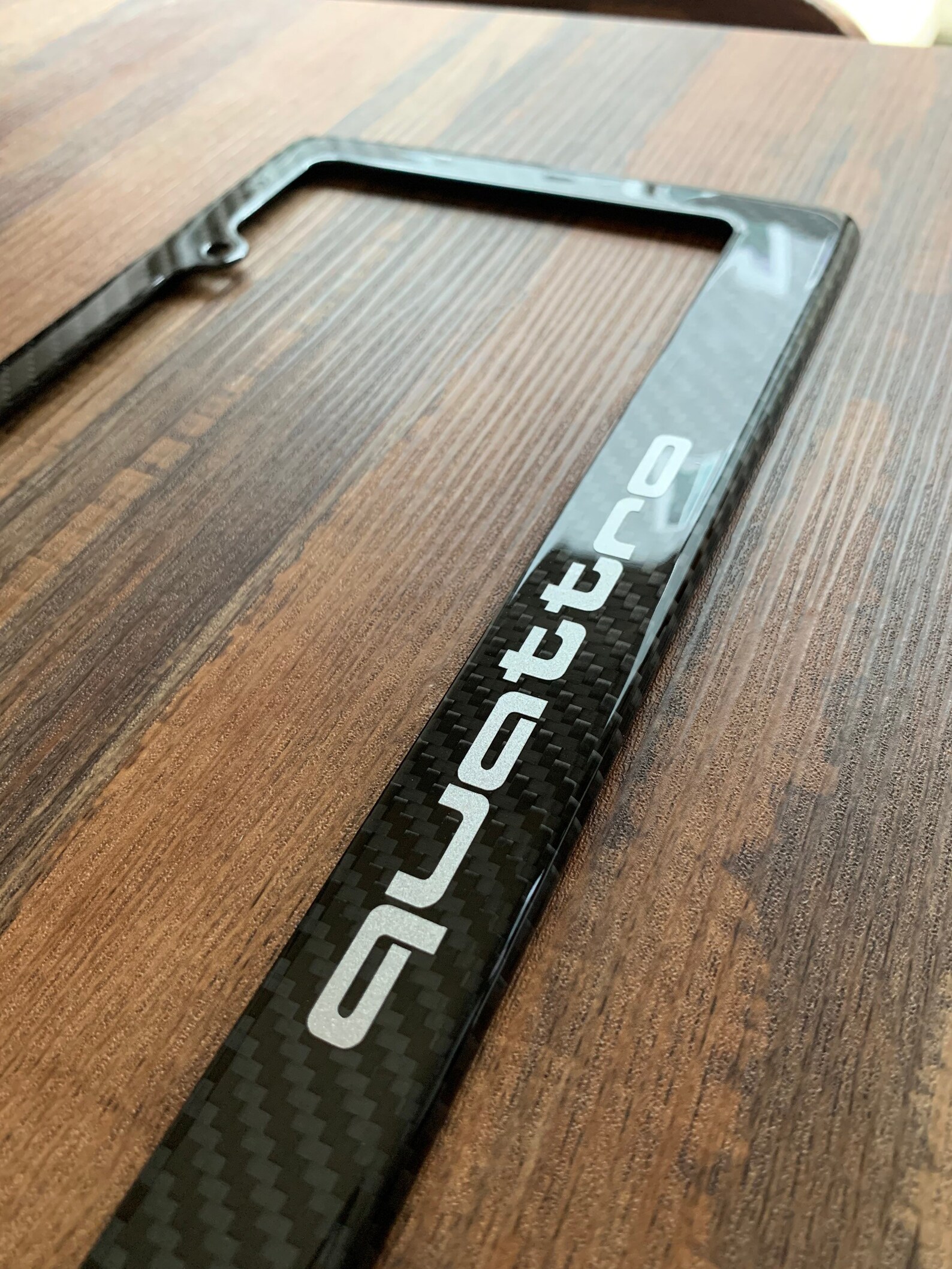 Carbon Fiber License Plate Frame w/ Audi quattro logo Etsy