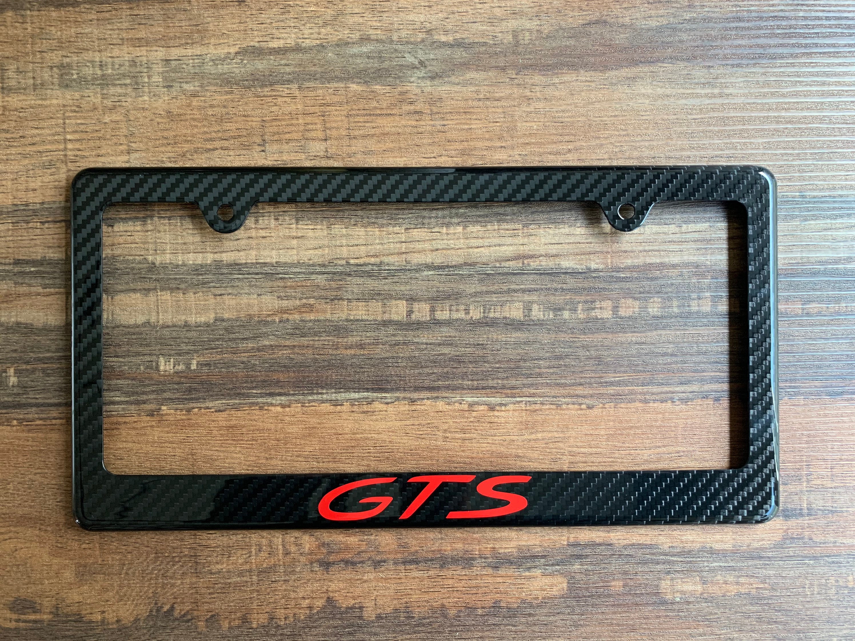 Carbon Fiber License Plate Frame w/ Porsche GTS Etsy