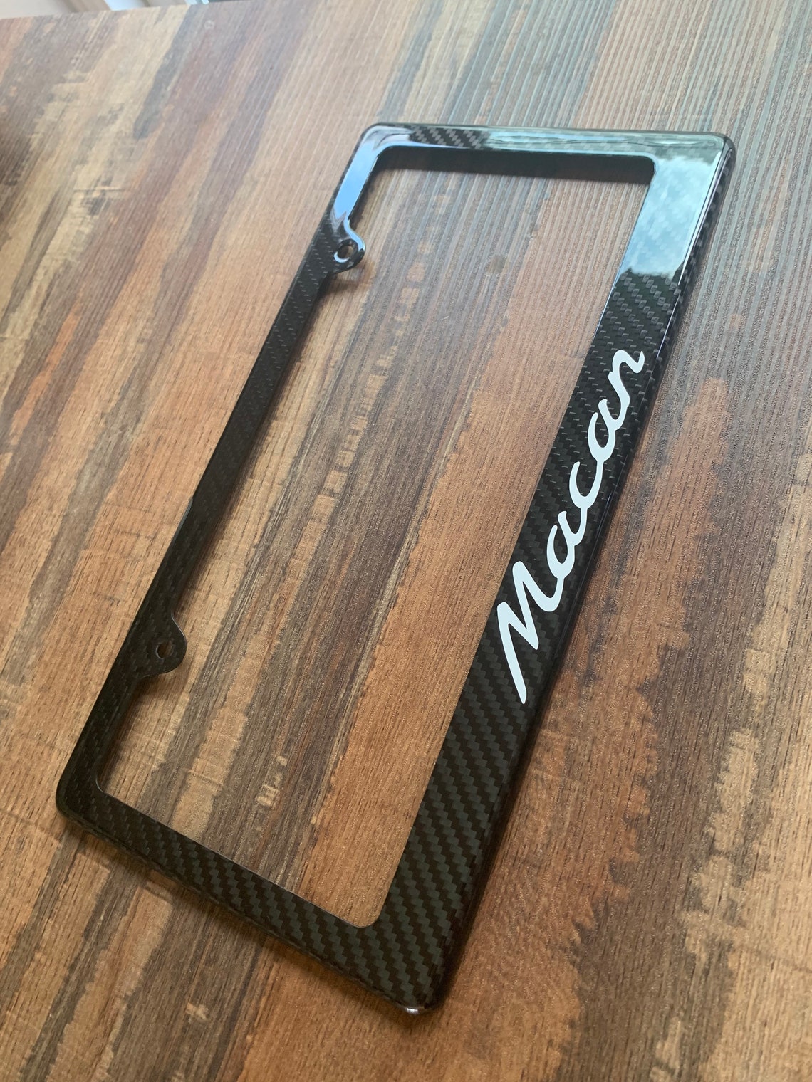 Carbon Fiber License Plate Frame W/ PORSCHE macan Etsy