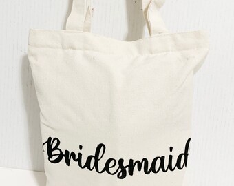 Bridesmaid Tote Bag, Maid of Honor Tote Bag, Personalized Canvas Tote Bag, Customizable tote bags | For Bridal Party, Party Favours, Gifts