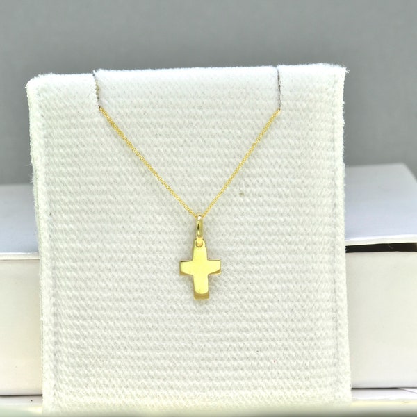 Collier croix or baptême / 9K PURE Solid Gold Cross / Tiny Orthodox Baptism Cross / Cross for Toddler Boy/Toddler Girl/Christian Gold Cross