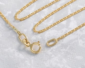 Łańcuszek z litego złota 9-karatowego, łańcuszek z figury 8 z czystego złota, naszyjnik z żółtego złota 9 mm, naszyjnik z litego złota, mały damski łańcuszek warstwowy, 16, 18, 20 cali.