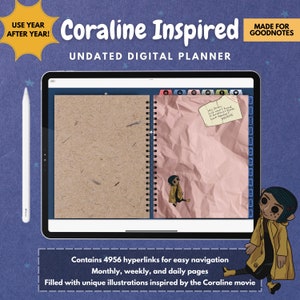 Coraline Inspired Undated Digital Planner For GoodNotes