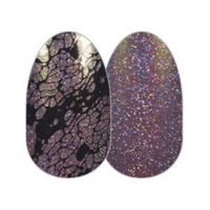 May include: Two nail polish wraps, one with a black and silver crackle design and the other with a purple and silver glitter design.