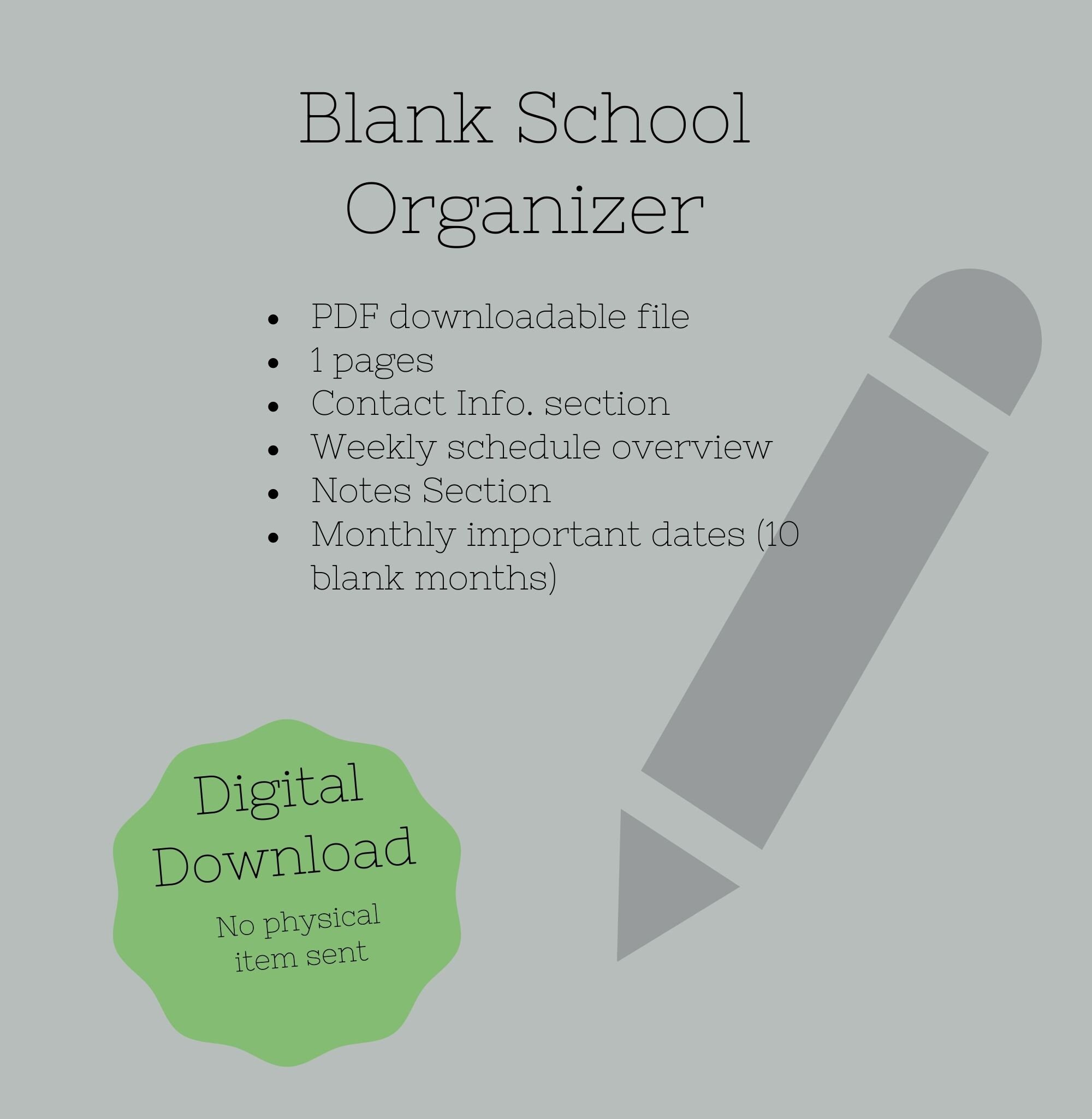 Printable Elementary School Organizer/ Schedule/ Command Centre ...